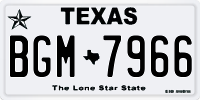 TX license plate BGM7966