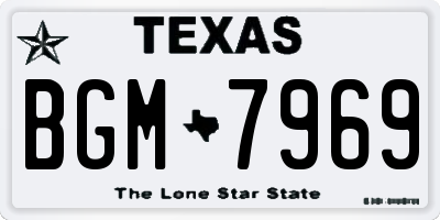 TX license plate BGM7969