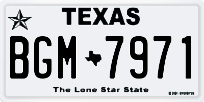 TX license plate BGM7971