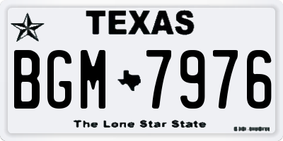 TX license plate BGM7976