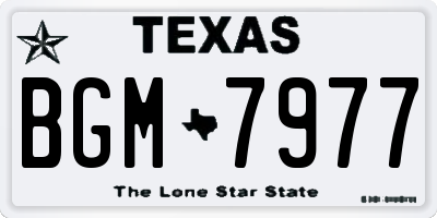 TX license plate BGM7977