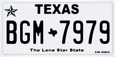 TX license plate BGM7979