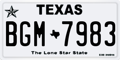TX license plate BGM7983
