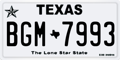TX license plate BGM7993