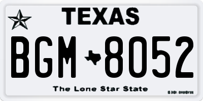 TX license plate BGM8052
