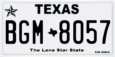 TX license plate BGM8057