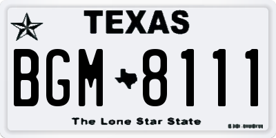 TX license plate BGM8111