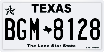 TX license plate BGM8128