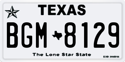 TX license plate BGM8129