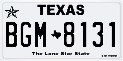 TX license plate BGM8131