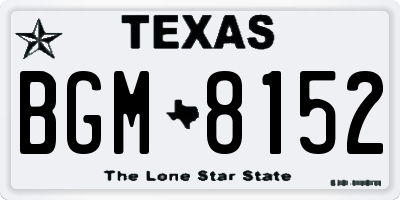 TX license plate BGM8152