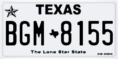 TX license plate BGM8155