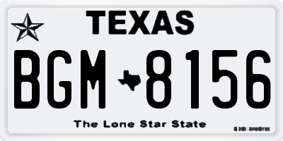 TX license plate BGM8156