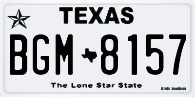 TX license plate BGM8157