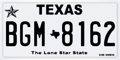 TX license plate BGM8162