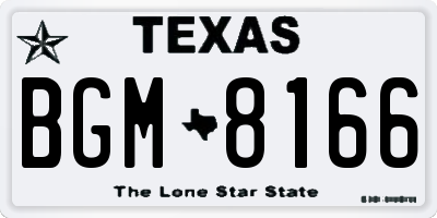 TX license plate BGM8166