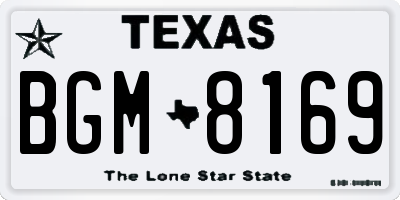 TX license plate BGM8169