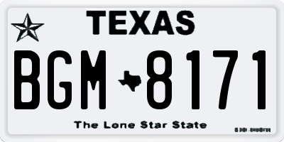 TX license plate BGM8171
