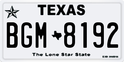 TX license plate BGM8192