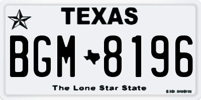 TX license plate BGM8196