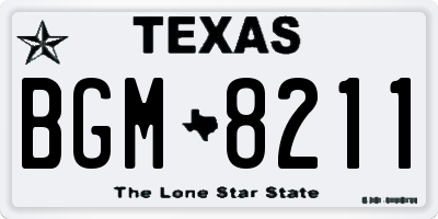 TX license plate BGM8211