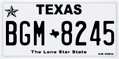 TX license plate BGM8245