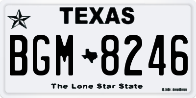 TX license plate BGM8246