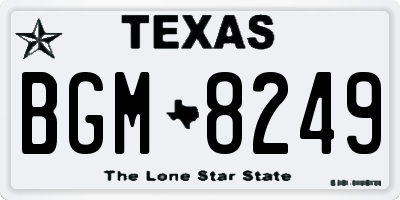 TX license plate BGM8249