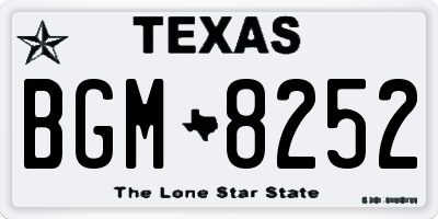 TX license plate BGM8252