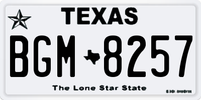 TX license plate BGM8257
