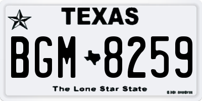 TX license plate BGM8259