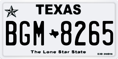 TX license plate BGM8265