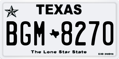 TX license plate BGM8270