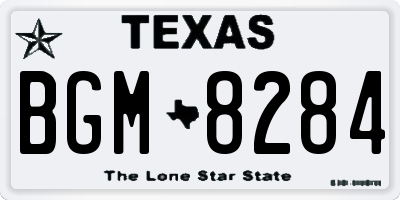 TX license plate BGM8284