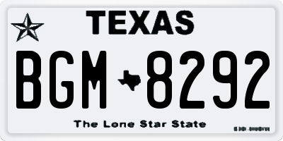 TX license plate BGM8292