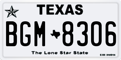 TX license plate BGM8306