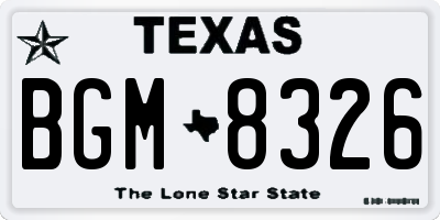 TX license plate BGM8326