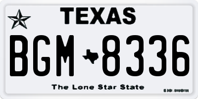 TX license plate BGM8336