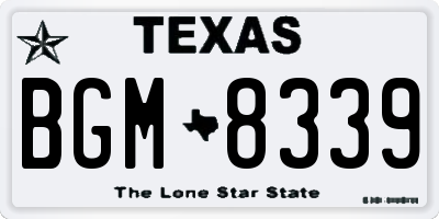 TX license plate BGM8339
