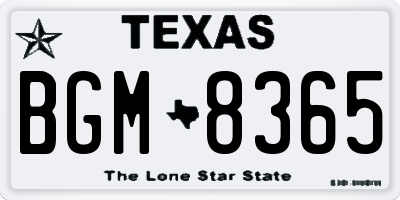 TX license plate BGM8365
