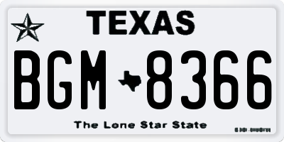 TX license plate BGM8366