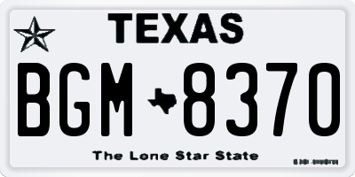 TX license plate BGM8370
