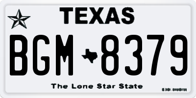 TX license plate BGM8379