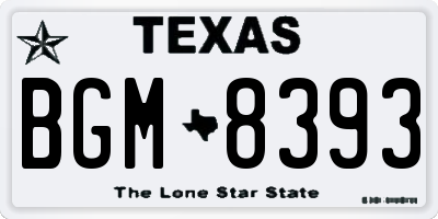 TX license plate BGM8393