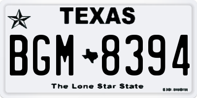 TX license plate BGM8394