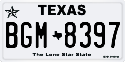 TX license plate BGM8397