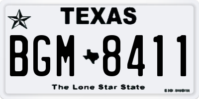 TX license plate BGM8411