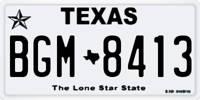 TX license plate BGM8413