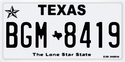 TX license plate BGM8419