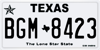 TX license plate BGM8423